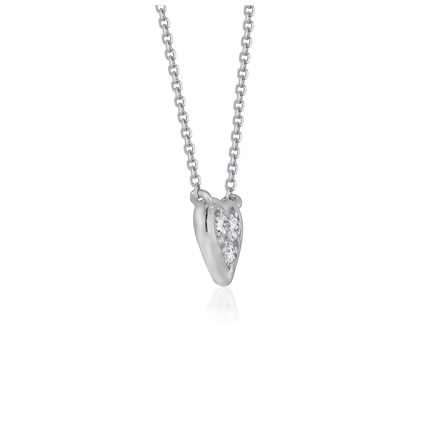 Diamond Heart Design Pendant in 14k White Gold