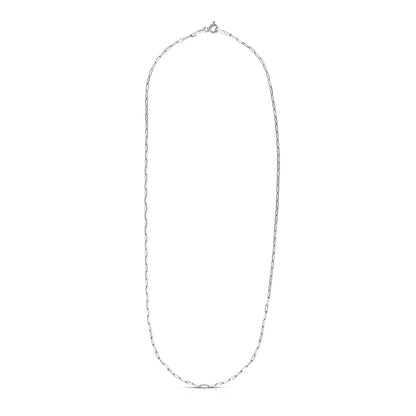 Sterling Silver Rhodium Plated Paperclip Chain (1.80 mm)