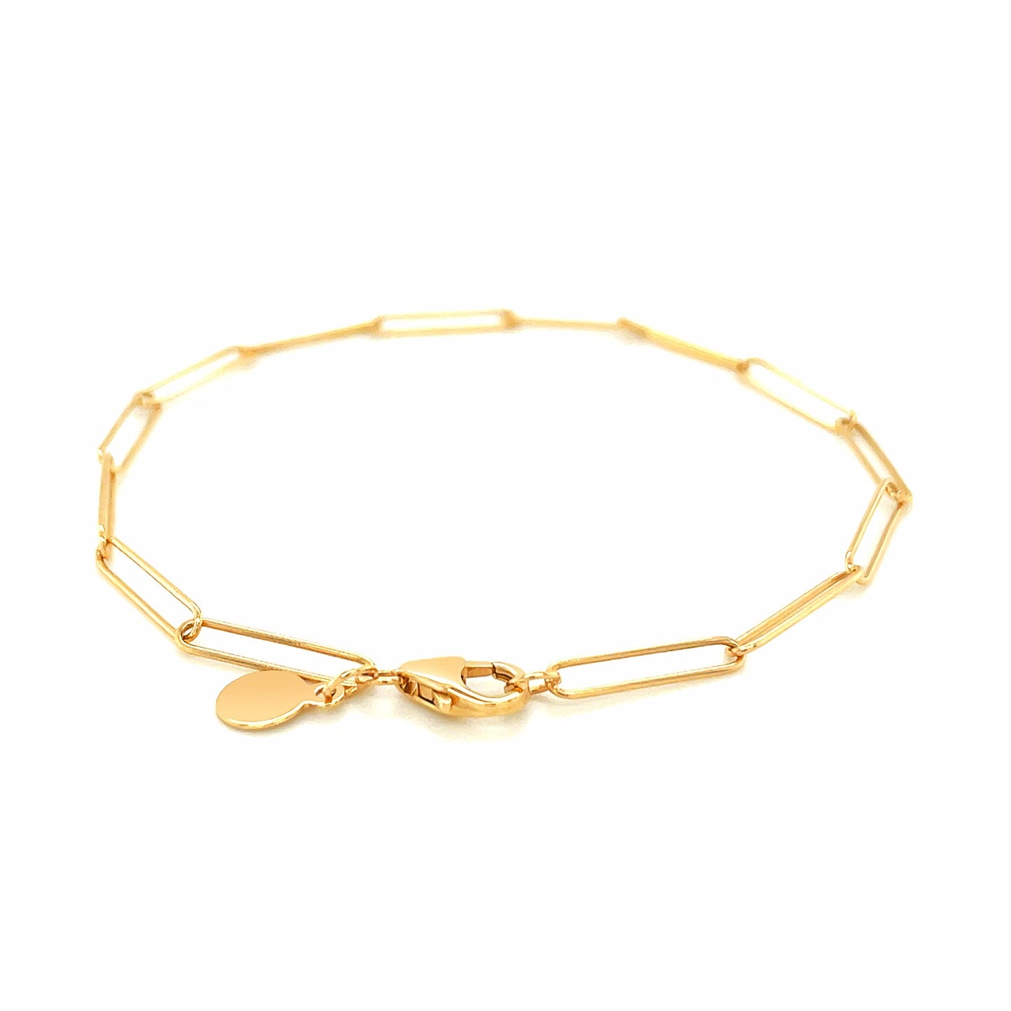 14k Yellow Gold Wire Paperclip Bracelet  (2.70 mm)