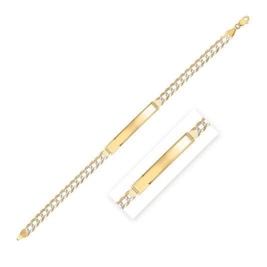 14k Yellow Gold Pave Curb ID Bracelet (6.00 mm)