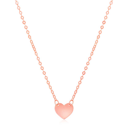 14k Rose Gold Polished Mini Heart Necklace