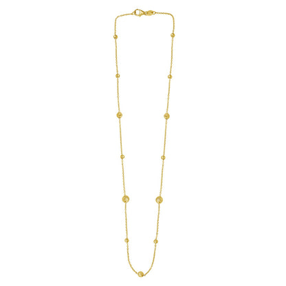 Alternating Pallina Beads Necklace in 14K Yellow Gold