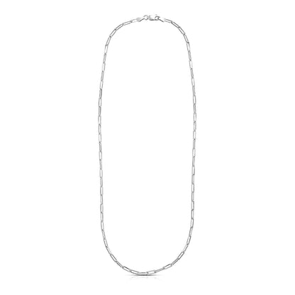 Sterling Silver Rhodium Plated Paperclip Chain (3.00 mm)