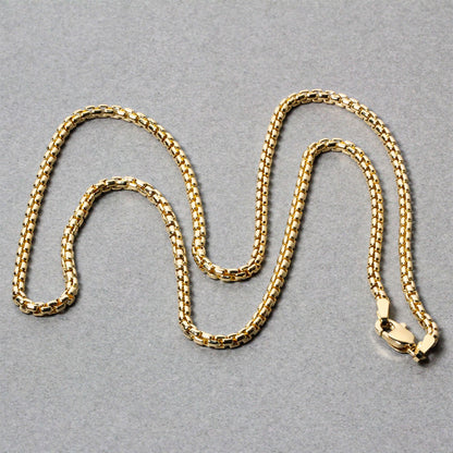 14k Yellow Gold Solid Round Box Chain (2.5 mm)