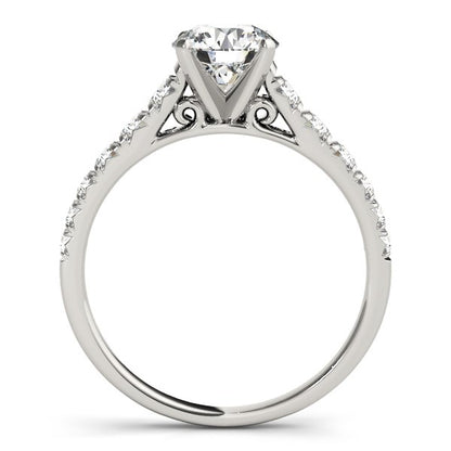 14k White Gold Prong Set Graduated Diamond Engagement Ring (1 7/8 cttw)