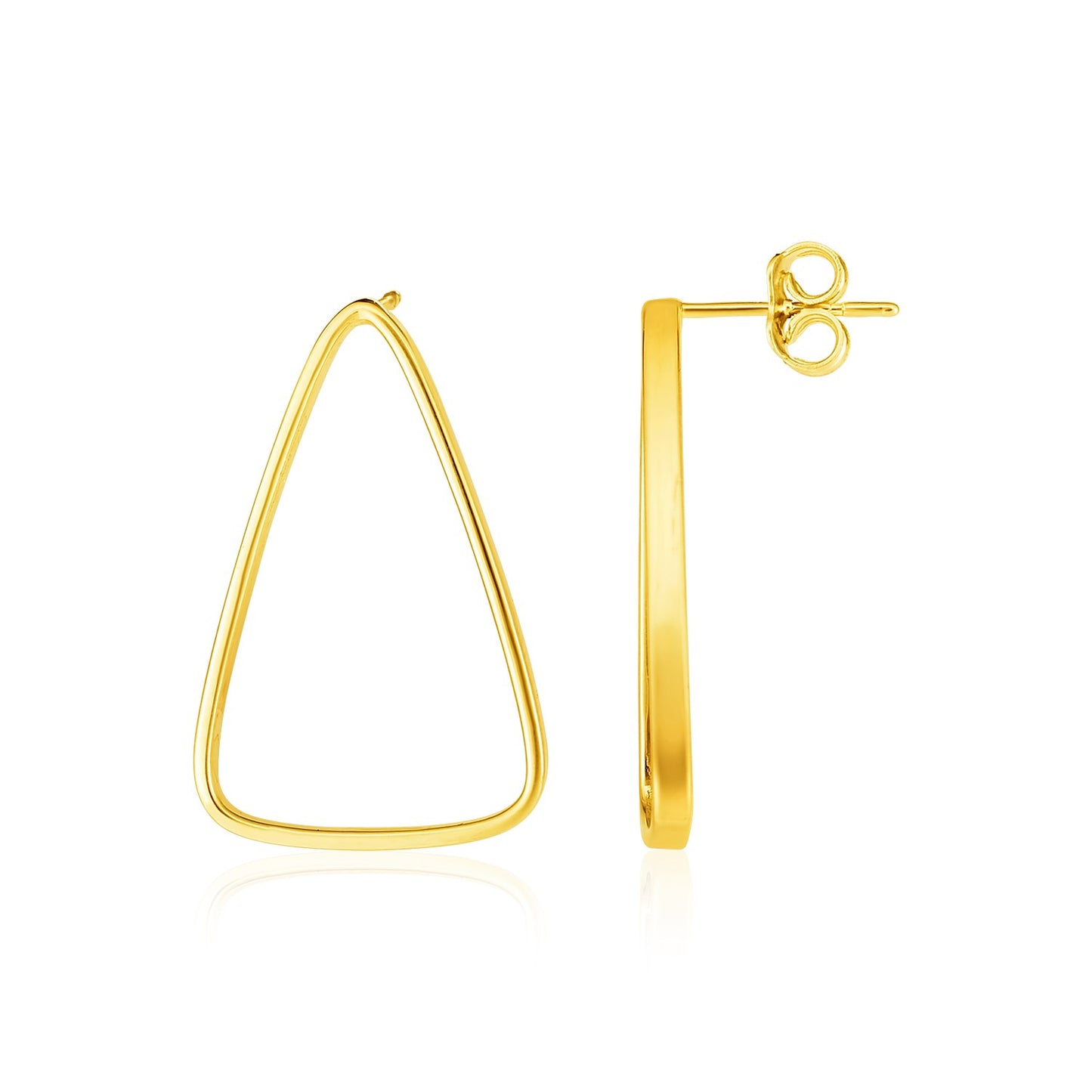 14k Yellow Gold Polished Open Triangle Post Earrings