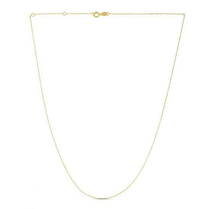 Double Extendable Diamond Cut Cable Chain in Yellow Gold (0.87 mm)