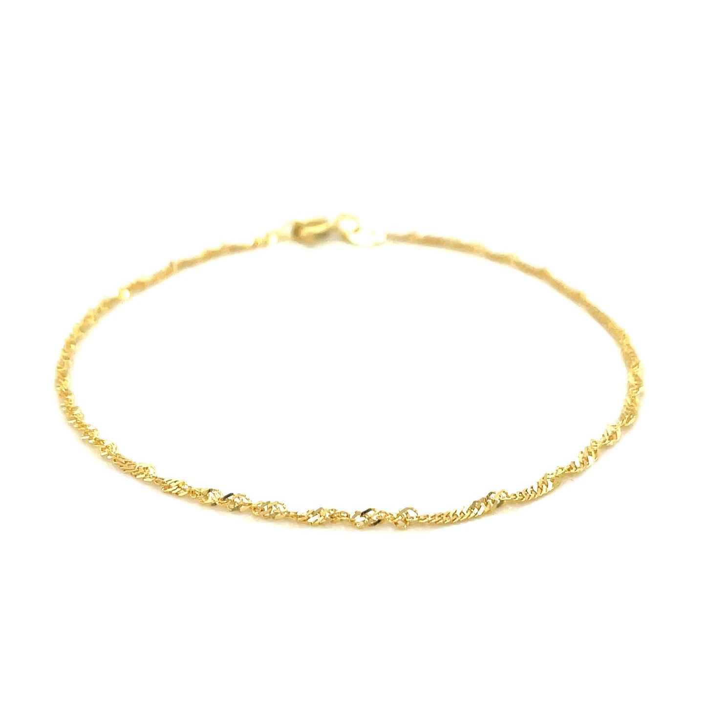 10k Yellow Gold Singapore Bracelet (1.50 mm)