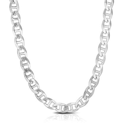 Sterling Silver Rhodium Plated Mariner Chain (8.00 mm)