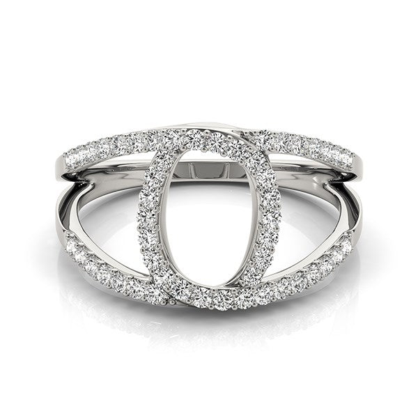 14k White Gold Diamond Loop Style Dual Band Ring (1/2 cttw)