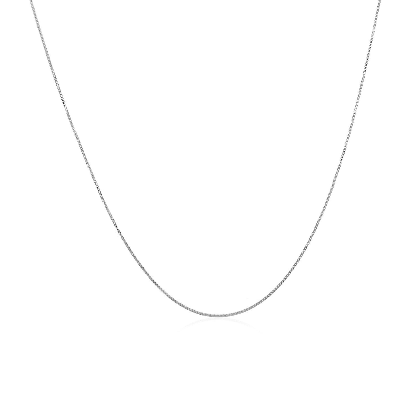 14k White Gold Classic Box Chain (0.40 mm)