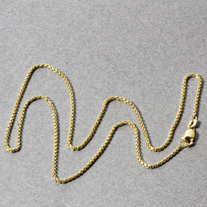 14k Yellow Gold Round Box Chain (1.3 mm)