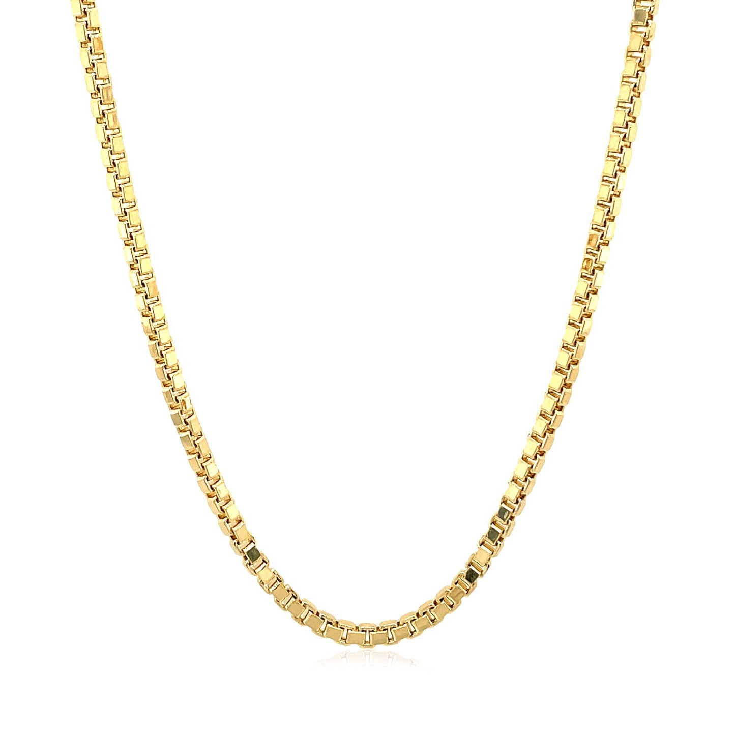 14k Yellow Gold Semi Solid Box Chain (2.10 mm)