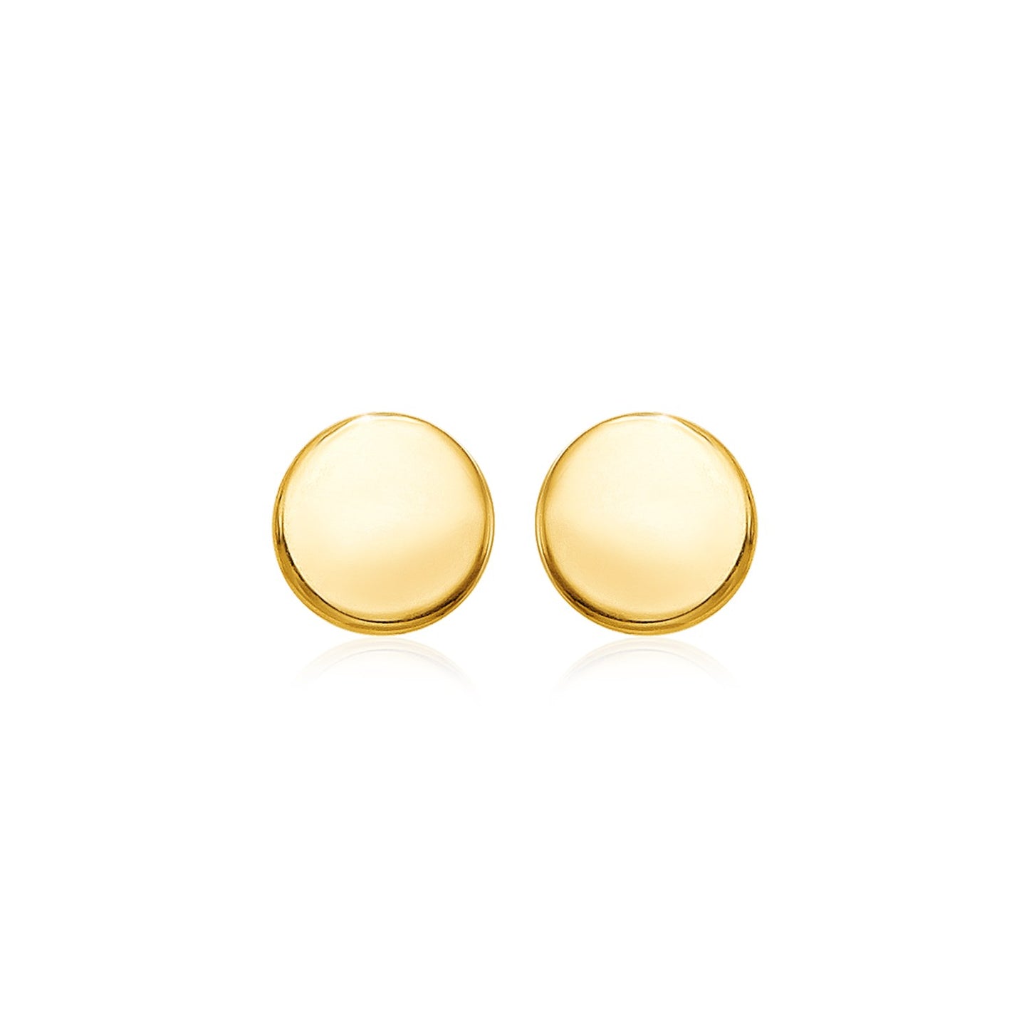 14k Yellow Gold Polished Round Post Earrings(5.5mm)