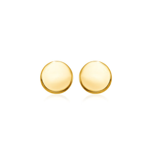 14k Yellow Gold Polished Round Post Earrings(5.5mm)