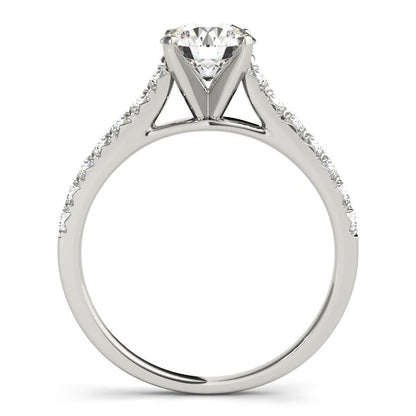 14k White Gold Single Row Band Diamond Engagement Ring (1 1/3 cttw)