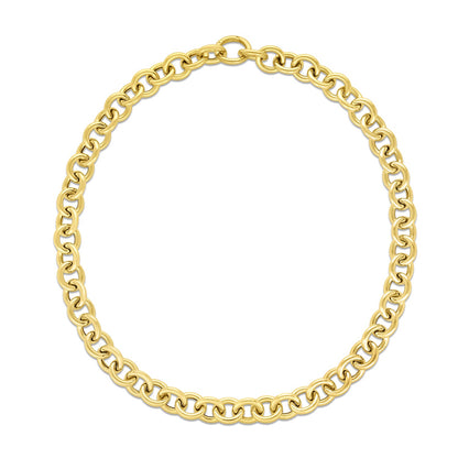 14k Yellow Gold Round Link Chain Necklace