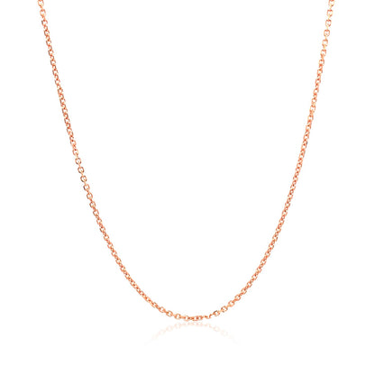 14k Rose Gold Diamond Cut Cable Link Chain (1.10 mm)