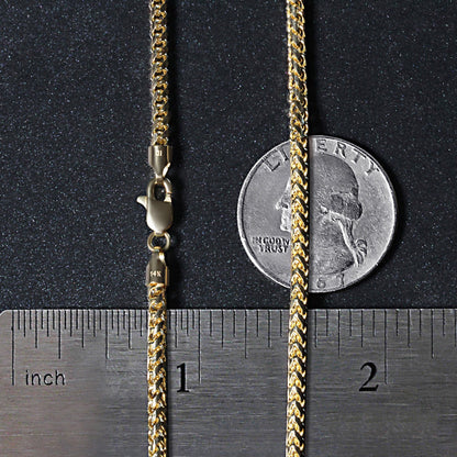 14k Yellow Solid Gold Diamond Cut Round Franco Chain (2.70 mm)