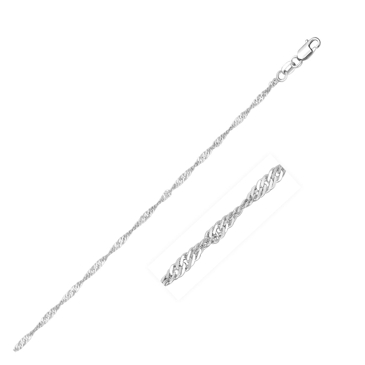 14k White Gold Singapore Chain (1.30 mm)