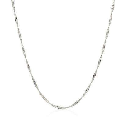 14k White Gold Singapore Chain (1.30 mm)