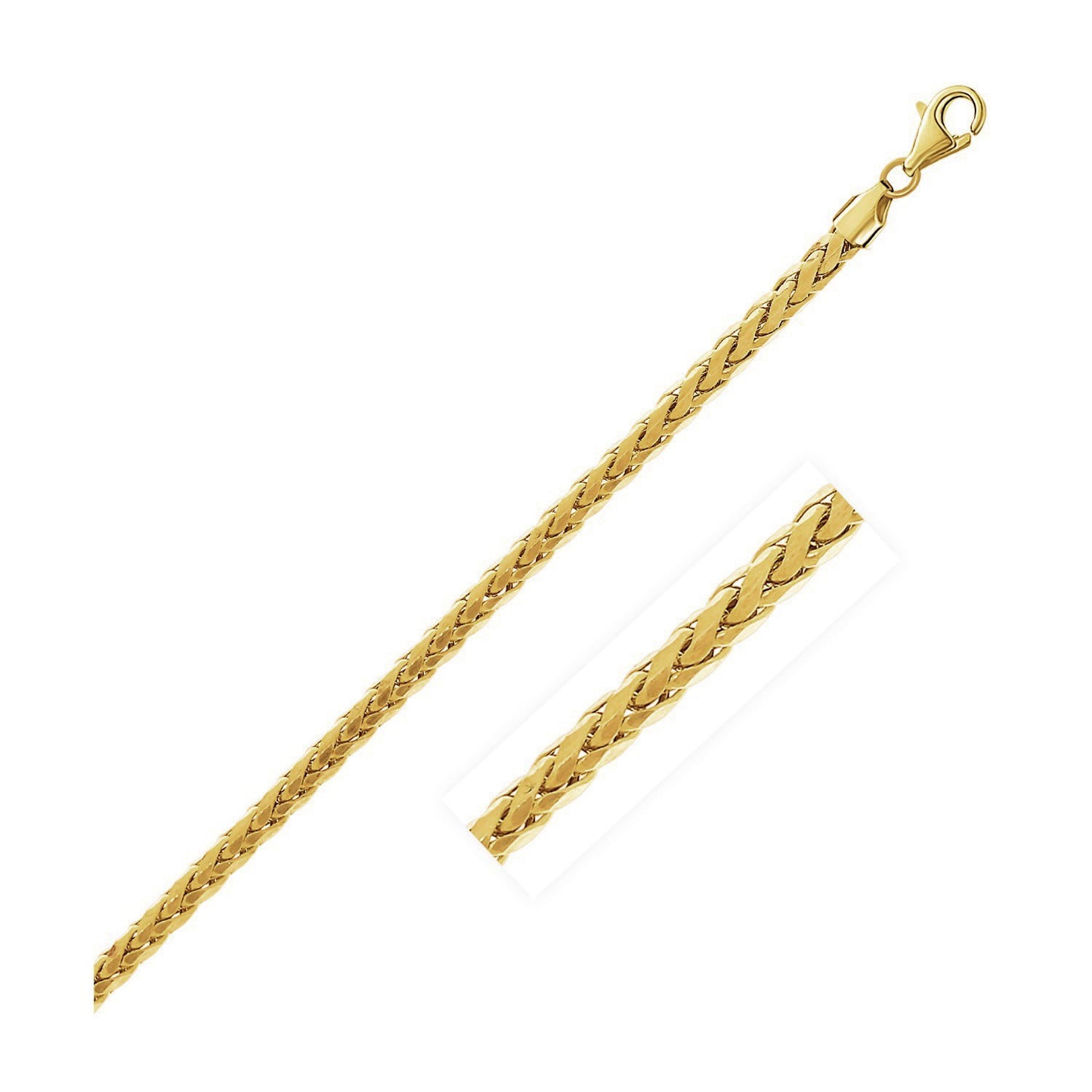 14k Yellow Gold Diamond Cut Round Franco Chain (3.20 mm)