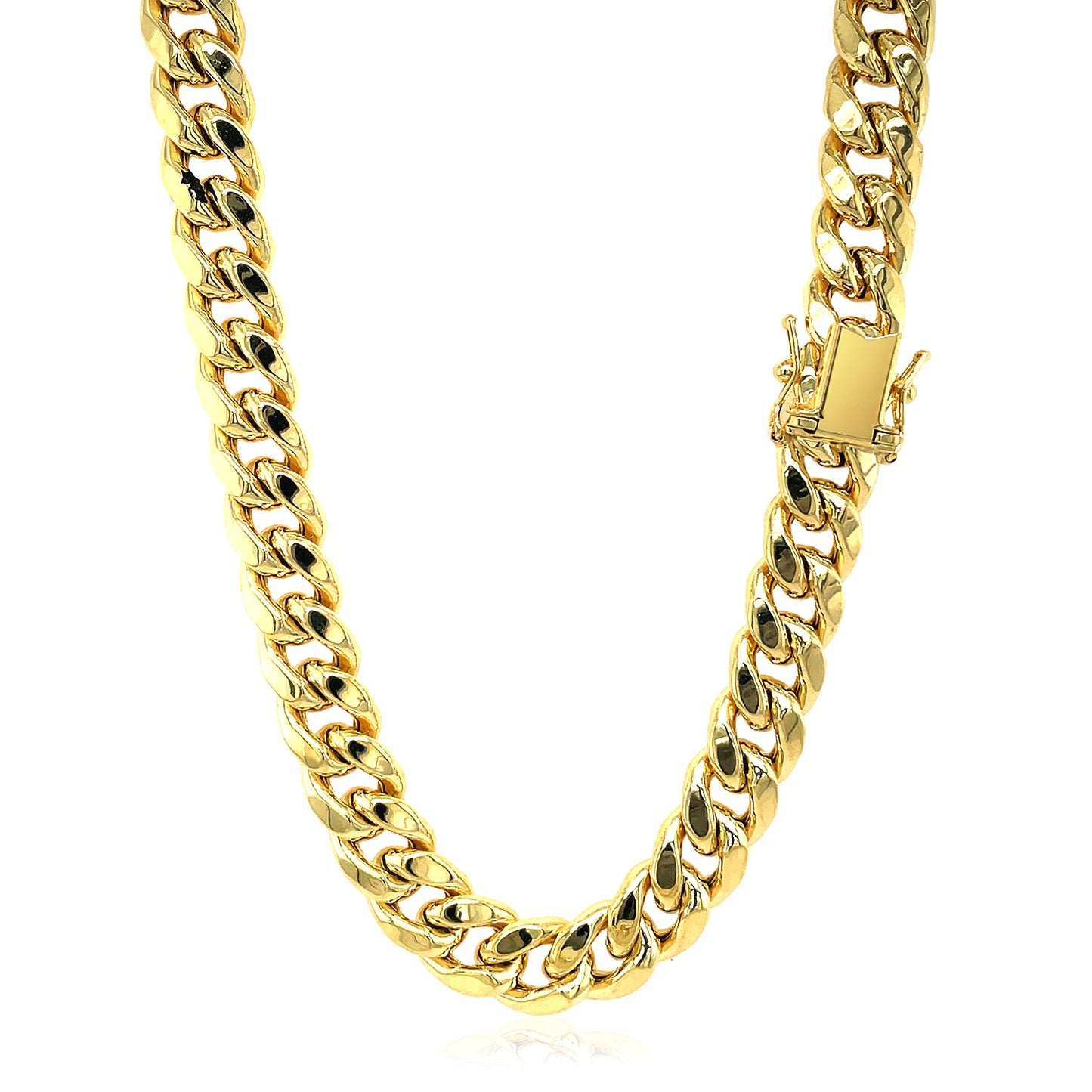 14k Yellow Gold Semi Solid Miami Cuban Chain (9.10 mm)