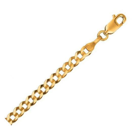 14k Yellow Gold Solid Curb Chain (3.20 mm)