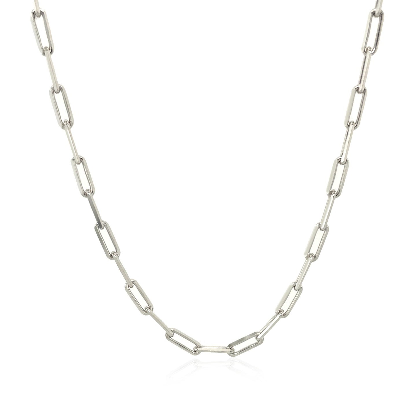 18K White Gold Paperclip Chain (2.50 mm)