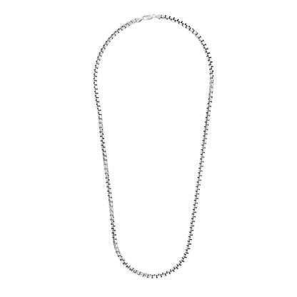 Sterling Silver Rhodium Plated Round Box Chain (4.40 mm)