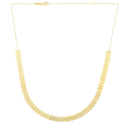 14k Yellow Gold Polished Heart Link Chain Necklace