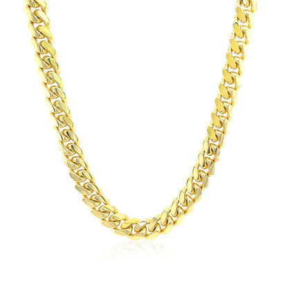 14k Yellow Gold Classic Miami Cuban Solid Chain (6.10 mm)