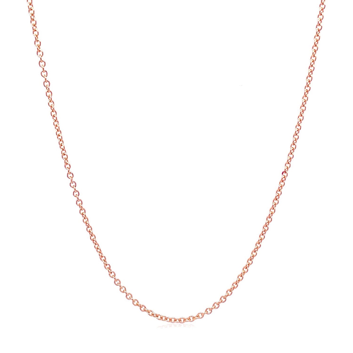 14k Rose Gold Round Cable Link Chain (1.25 mm)