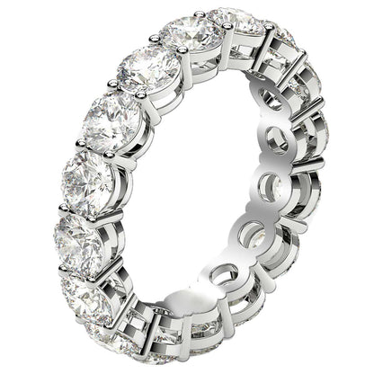 Round Cut Lab Grown Diamond Eternity Ring in 14k White Gold (4 cttw FG/VS2)