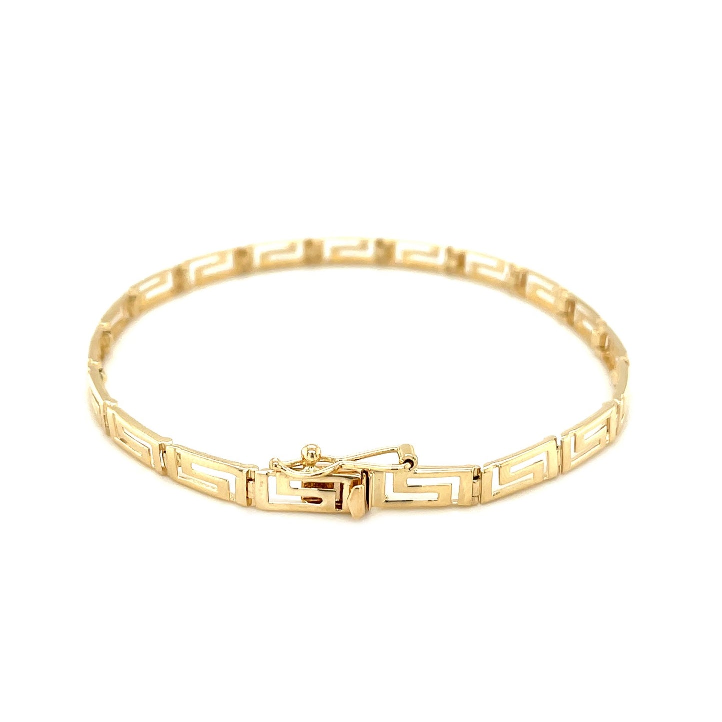 14k Yellow Gold Greek Fret Design Fancy Bracelet (3.30 mm)