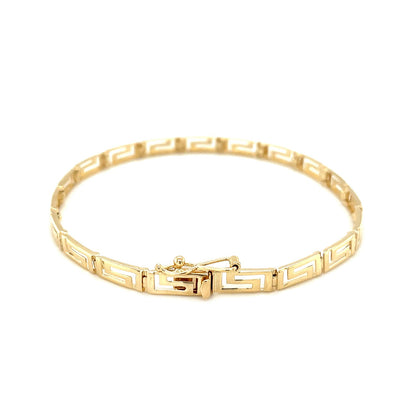 14k Yellow Gold Greek Fret Design Fancy Bracelet (3.30 mm)