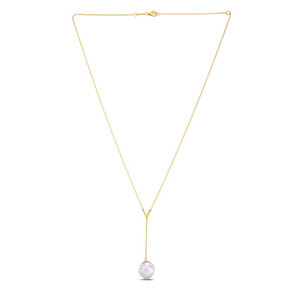 14k Yellow Gold Tesoro Pearl Lariat Necklace