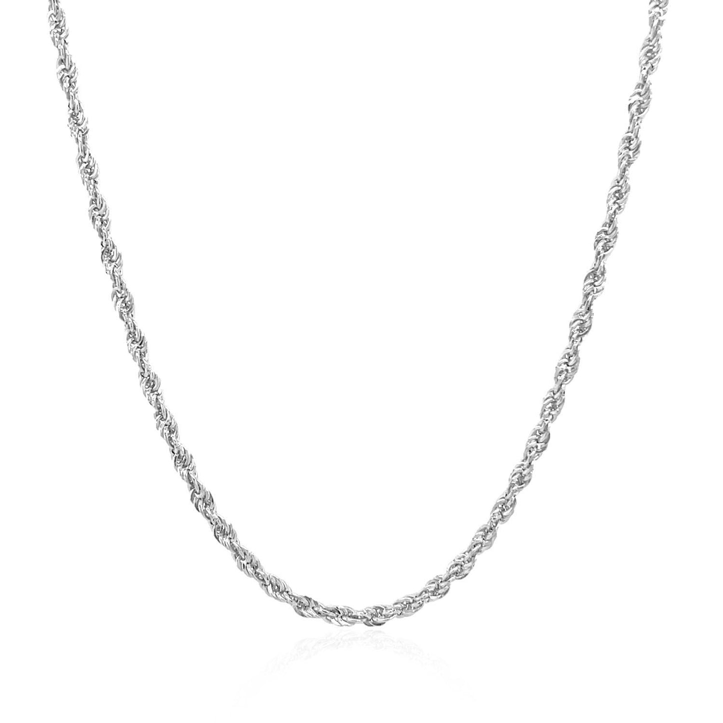 14k White Gold Light Rope Chain (2.00 mm)