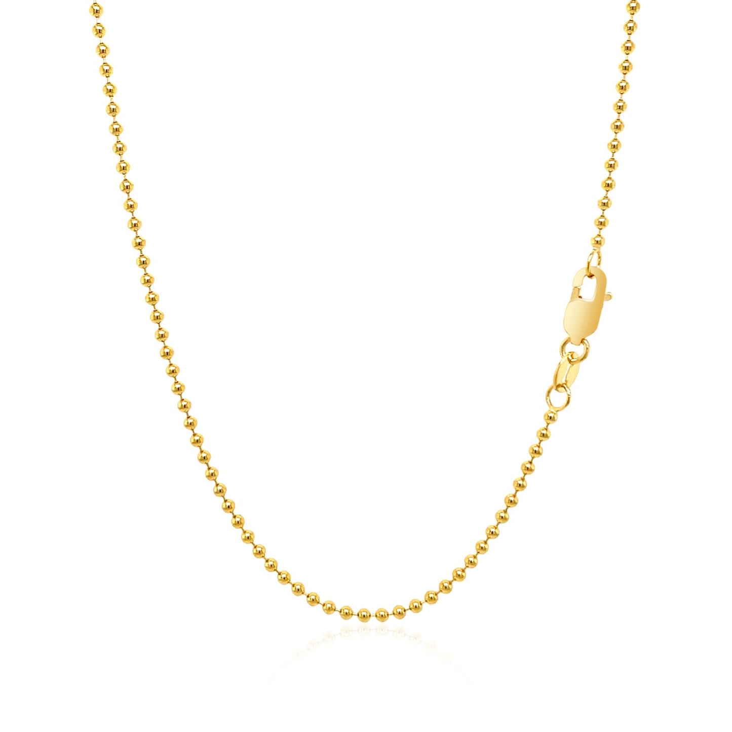 14k Yellow Gold Bead Chain 1.5mm (1.50 mm)