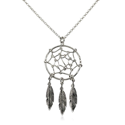 Sterling Silver 17 inch Necklace with Dream Catcher Pendant