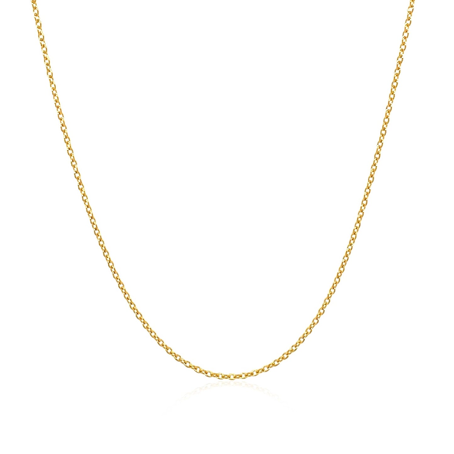 14k Yellow Gold Oval Cable Link Chain (0.97 mm)