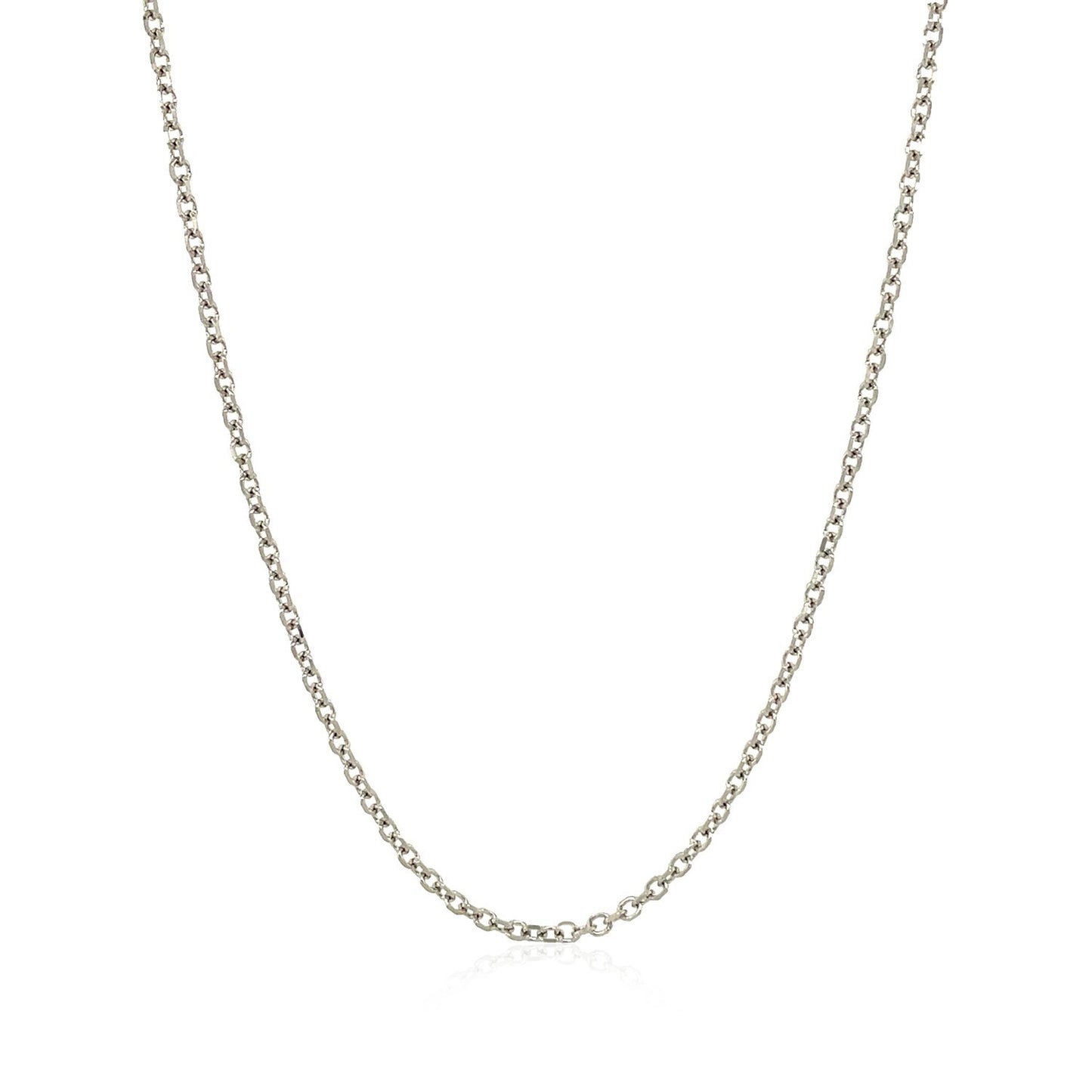 18k White Gold Diamond Cut Cable Link Chain (1.40 mm)