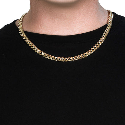 14k Yellow Gold Miami Cuban Semi Solid Chain (8.00 mm)