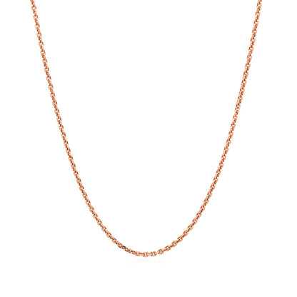 14k Rose Gold Diamond Cut Cable Link Chain (1.30 mm)