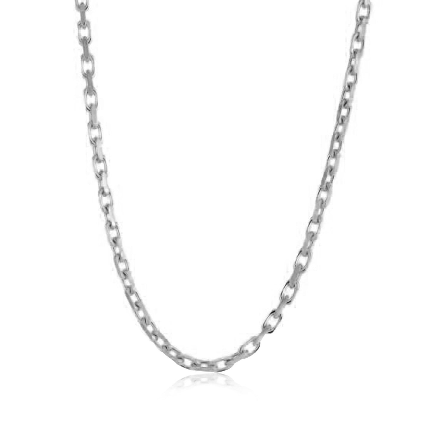 14k White Gold French Cable Link Chain (2.50 mm)