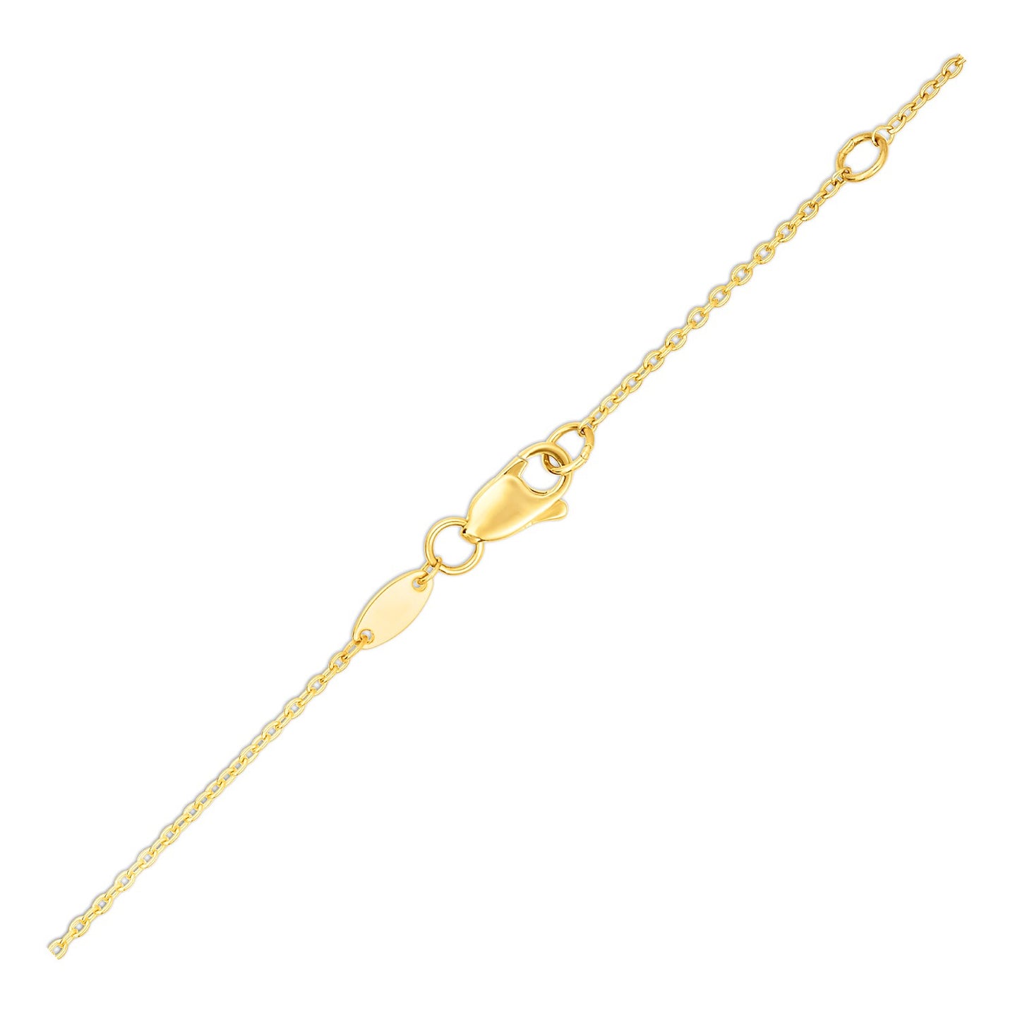 14k Yellow Gold Chain Necklace with Horizontal Arrow Pendant