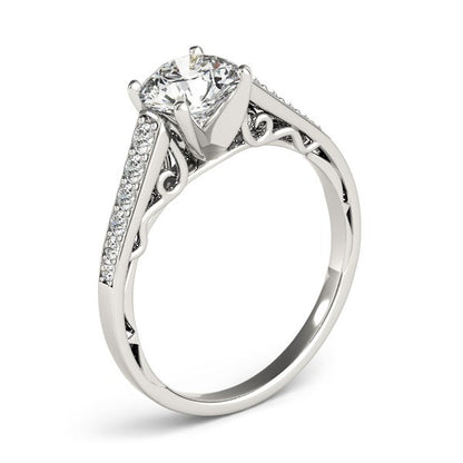 14k White Gold Cathedral Design Diamond Engagement Ring (1 1/4 cttw)