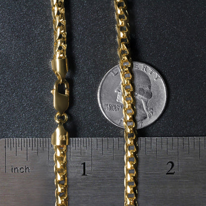 14k Yellow Solid Gold Diamond Cut Round Franco Chain (4.60 mm)