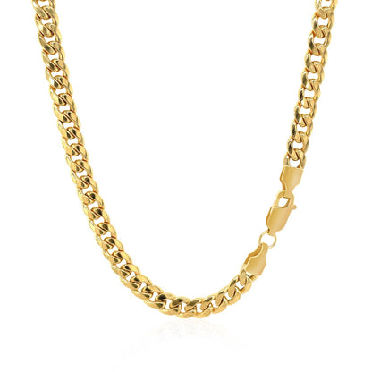 10k Yellow Gold Miami Cuban Semi Solid Chain (4.50 mm)