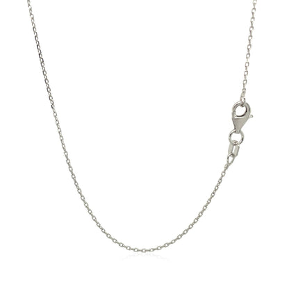 18k White Gold Diamond Cut Cable Link Chain (0.75 mm)